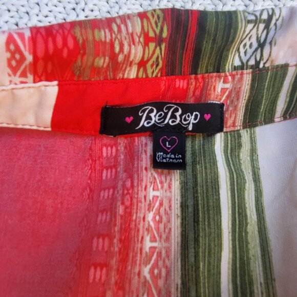 Sleeveless Shirt Dress Button Front Elastic Waist Large - Picture 8 of 15